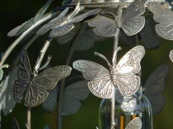 Lantaarn met Vlinders - Metaal - Rond - Inclusief Verlichting