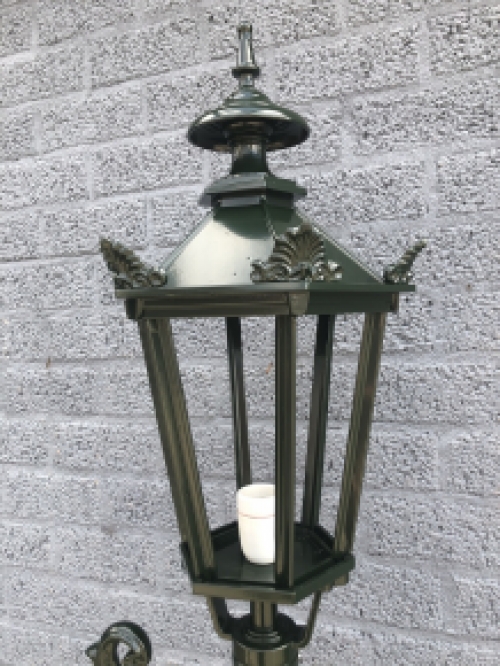 Buitenlamp, lantaarn met keramische fitting en glas, gegoten aluminium, 215 cm-groen of zwart