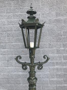 Buitenlamp, lantaarn met keramische fitting en glas, gegoten aluminium, 235 cm-zwart of groen